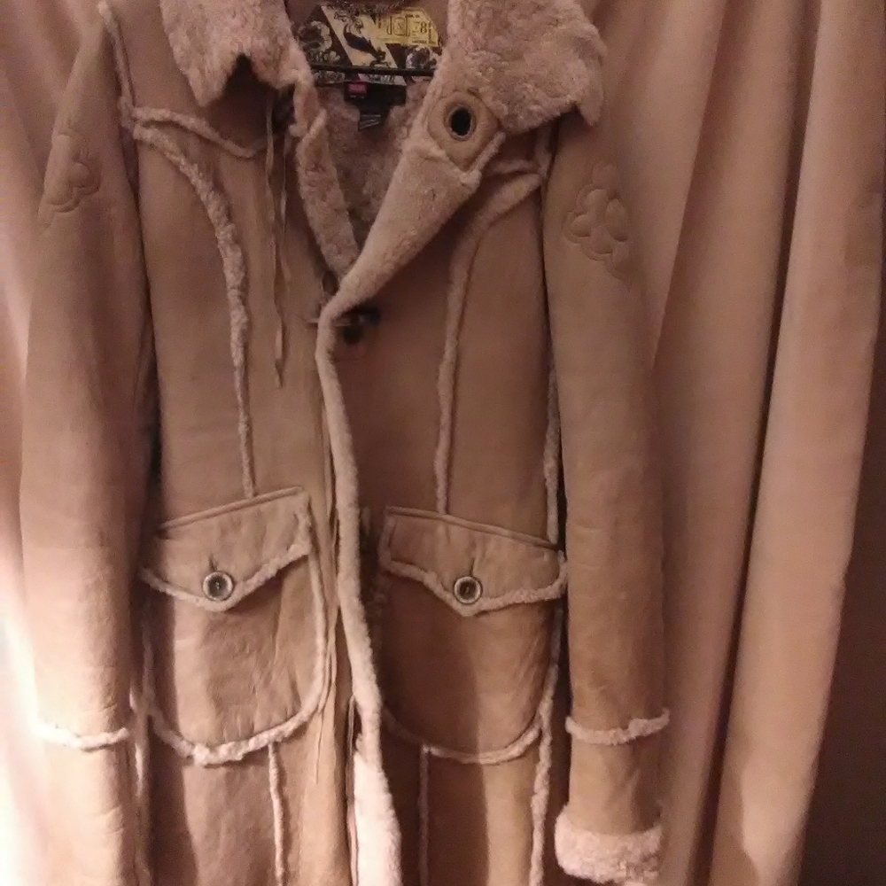 Women's "Diesel" leather shearling winter coat